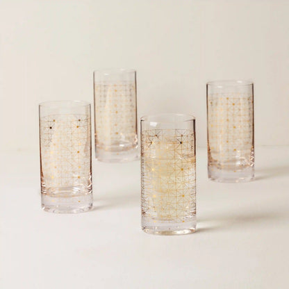 Tuscany Classics Gold Dust Highball Glasses, Set of 4