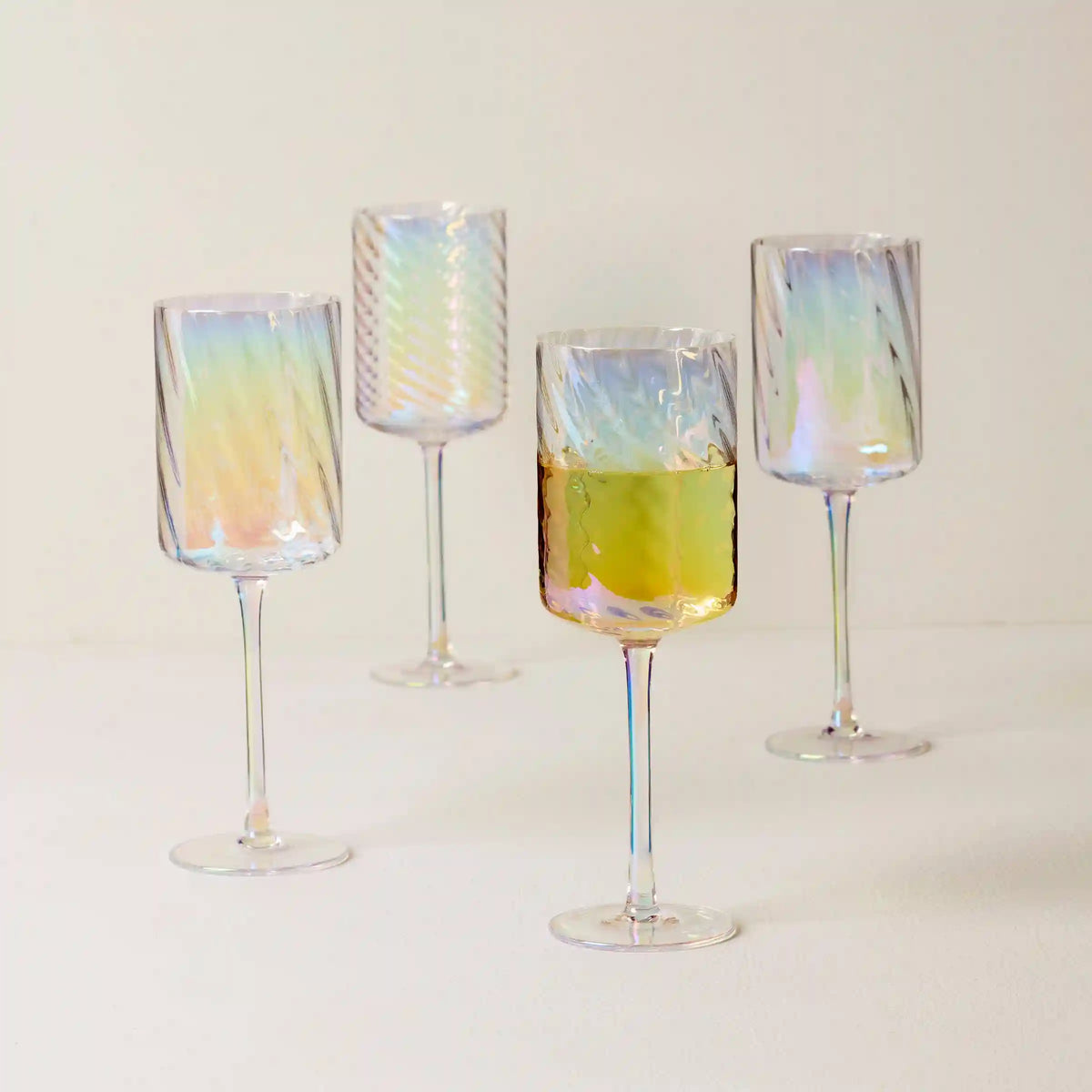 Tuscany Classics Iridescent White Wine Glasses, Set of 4