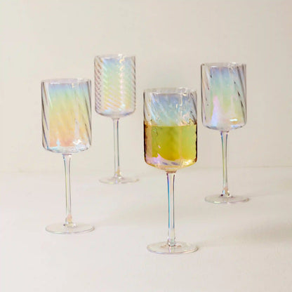Tuscany Classics Iridescent White Wine Glasses, Set of 4