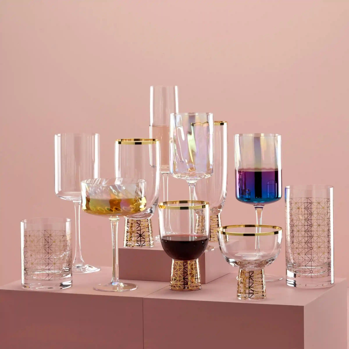Tuscany Classics Iridescent Coupe Glasses, Set of 4