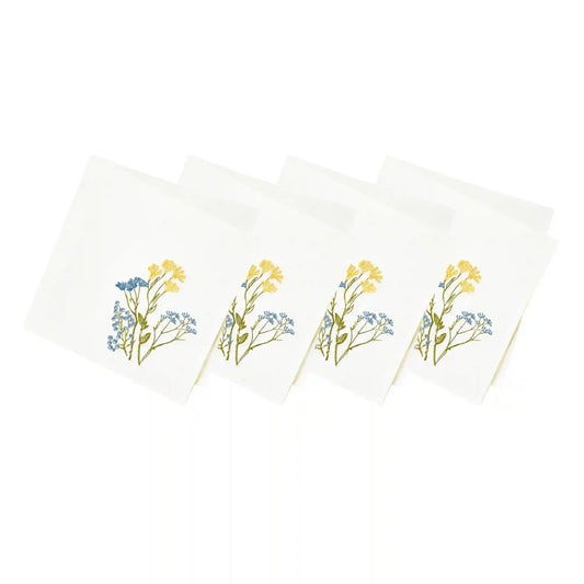 Wildflowers Border Dinner Napkins, Set of 4
