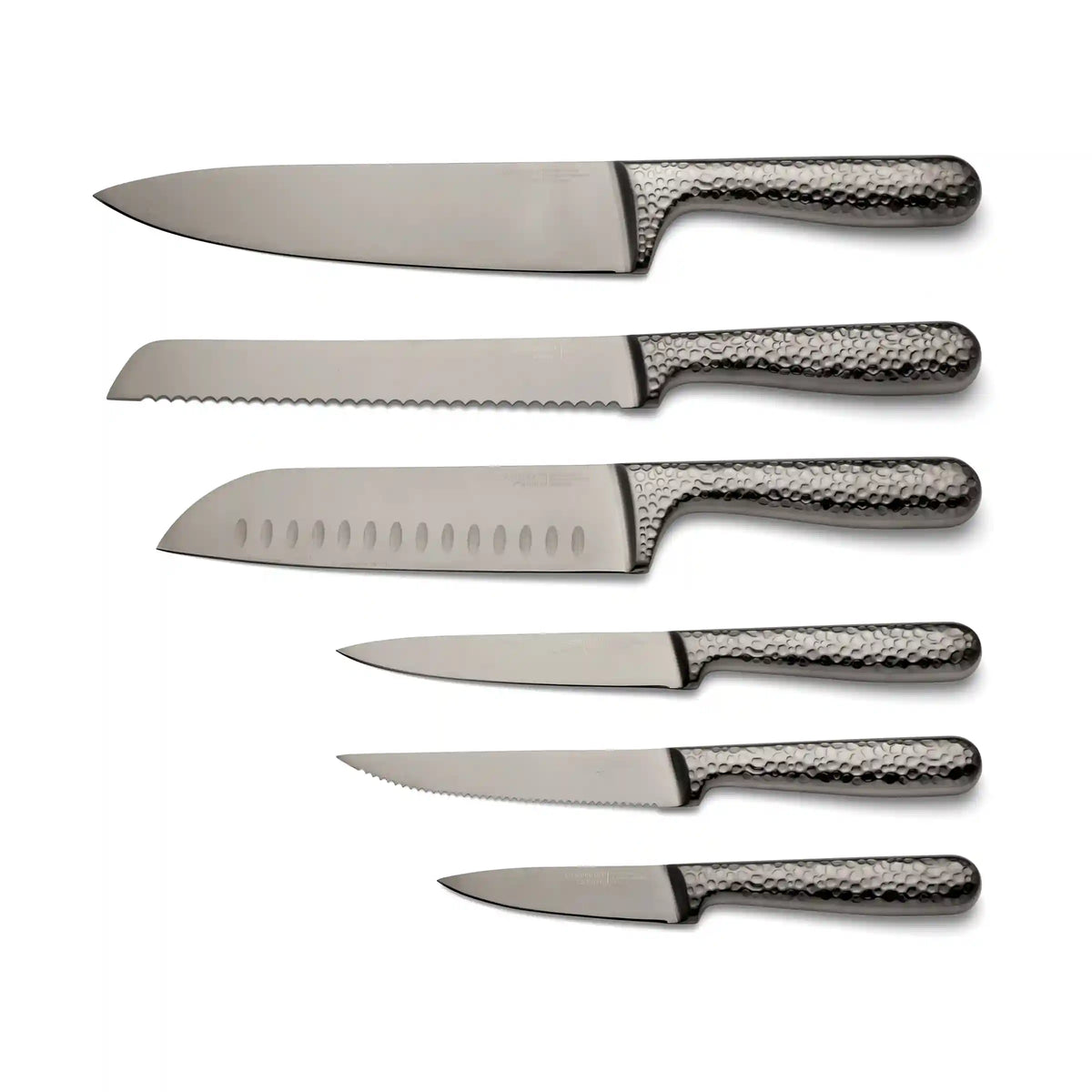 Nero Hammered Titanium 12-Piece Cutlery Block Set