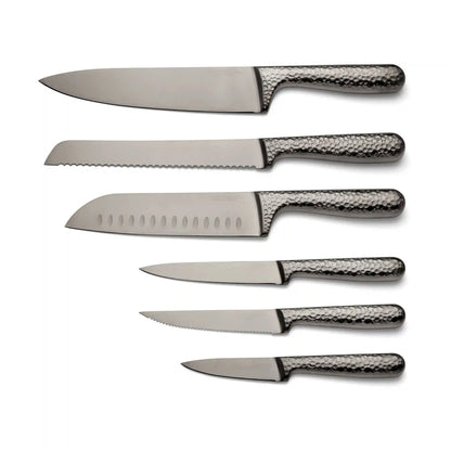 Nero Hammered Titanium 12-Piece Cutlery Block Set
