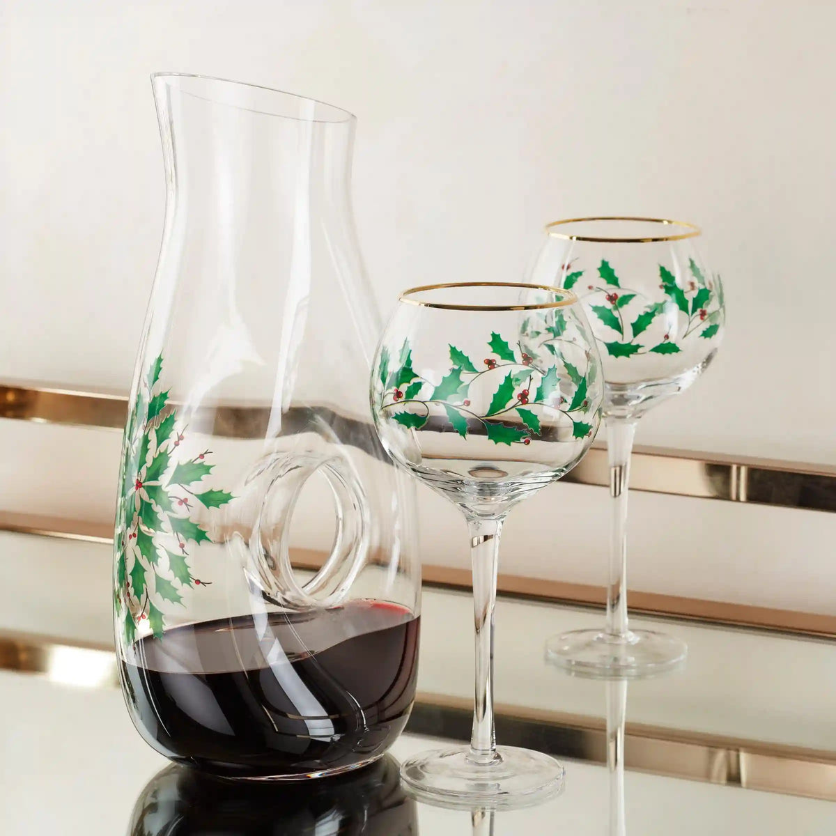 Holiday 3-Piece Decanter & Wine Glass Set