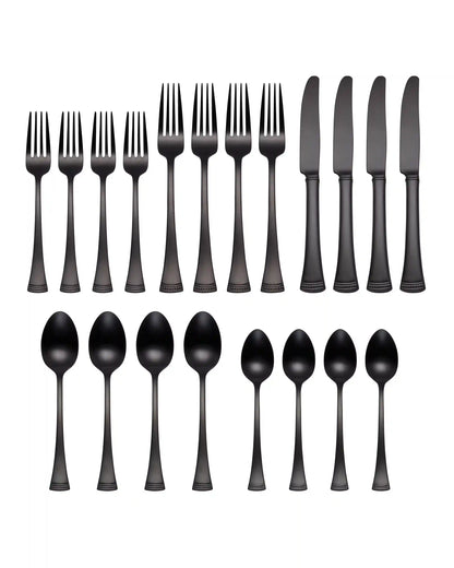 Portola Black Satin 20-Piece Flatware Set