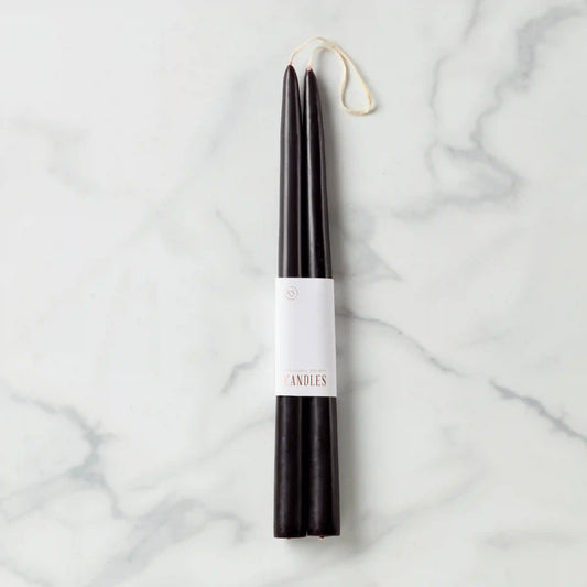 Dipped Smoke 12" Taper Candle, Set of 2