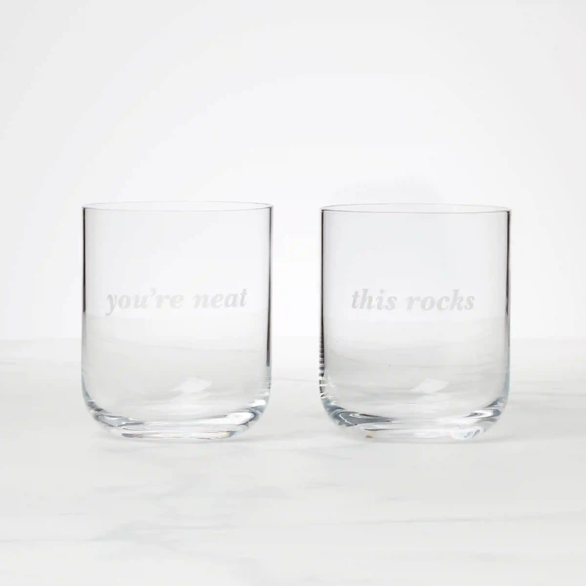 This Rocks & You're Neat Double Old-Fashioned Glasses, Set of 2