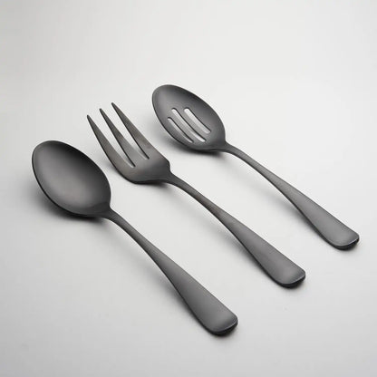 Rhiannon Black Satin 3-Piece Hostess Set