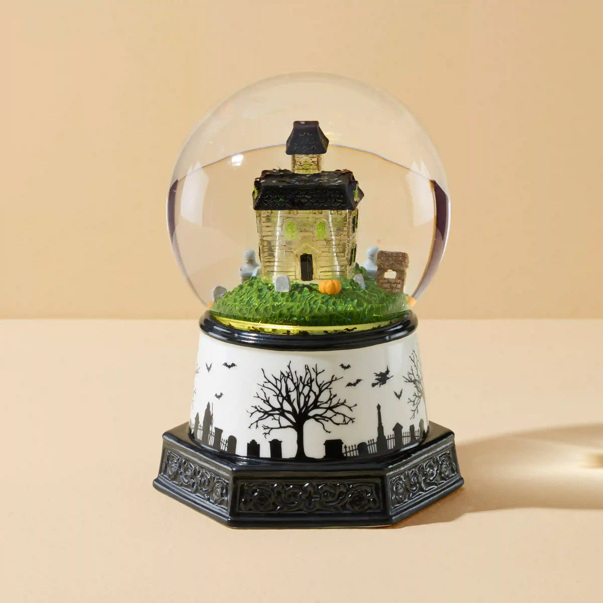 Haunted Village Lit Water Globe