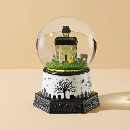 Haunted Village Lit Water Globe