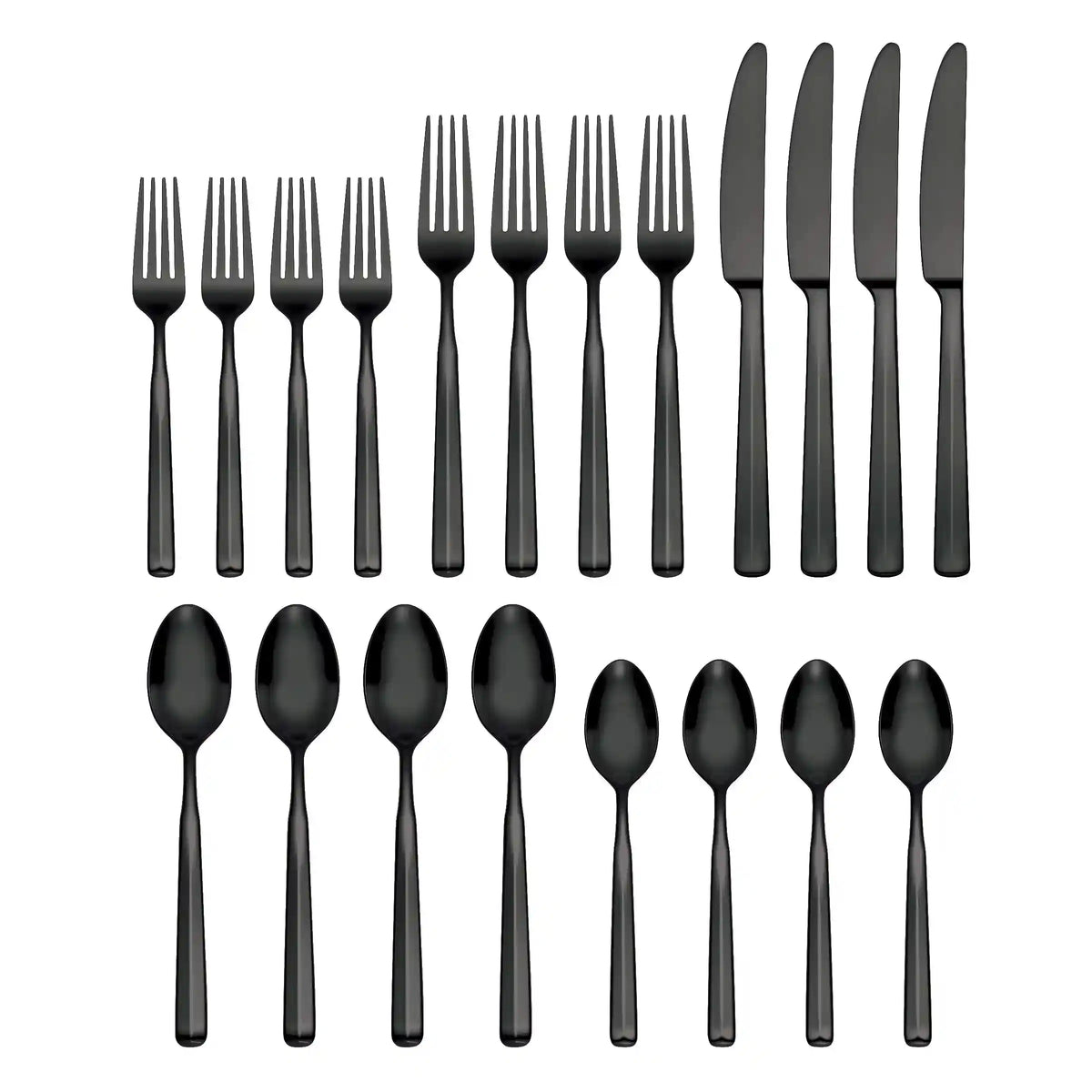 Ryder Black Satin 20-Piece Flatware Set