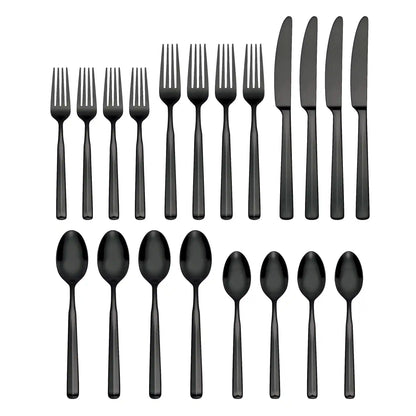 Ryder Black Satin 20-Piece Flatware Set
